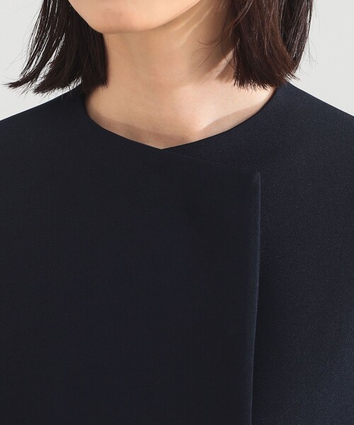 Demi-Luxe BEAMS（デミルクス ビームス）の「【セレモニー・フォーマル】カラー リリーハーフ コート＊（ノーカラーコート・レディース・ネイビー/オフホワイト・36/38）」の19枚目の写真