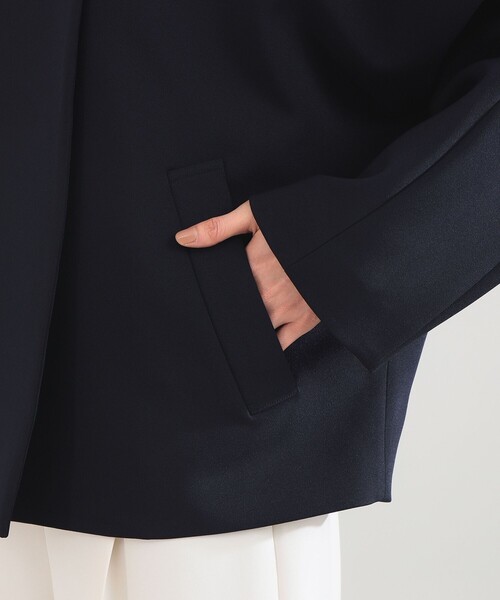 Demi-Luxe BEAMS（デミルクス ビームス）の「【セレモニー・フォーマル】カラー リリーハーフ コート＊（ノーカラーコート・レディース・ネイビー/オフホワイト・36/38）」の18枚目の写真