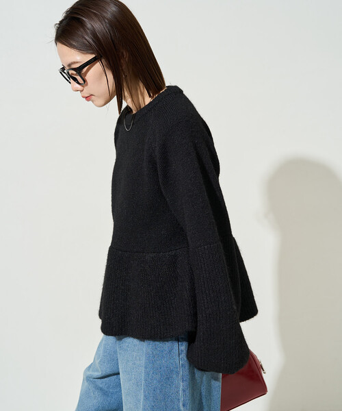 FREAK'S STORE(フリークスストア)の「限定展開 ふっくら ペプラム ニット プルオーバー(ニット/セーター・レディース・ブラウン/ブラック/杢グレー/ナチュラル・フリ-)」の22枚目の写真