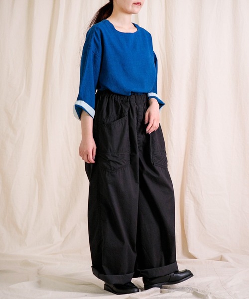 Brocante / ブロカント] 高密度ウェザー デフォルメエペパンツ