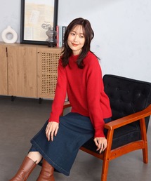 GALLORIA | ショートフェザー切替ニット(ニット/セーター)