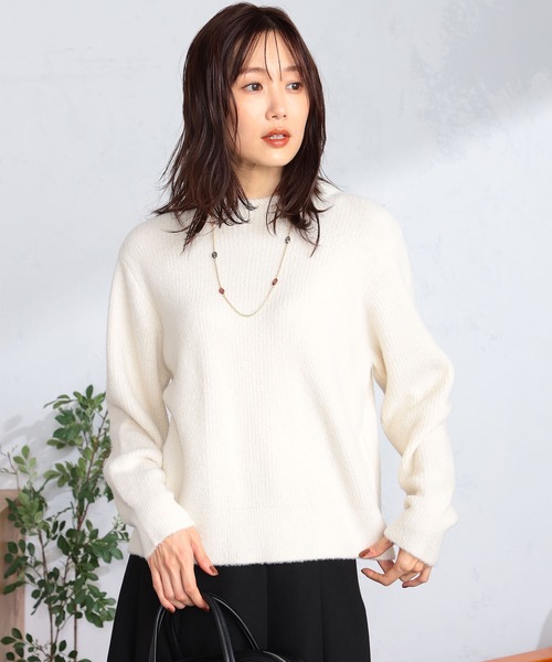 GALLORIA（ギャローリア）の「ショートフェザー切替ニット（ニット/セーター・レディース・オフホワイト/ライトグレー/レッド・S/M/LL/L）」の15枚目の写真