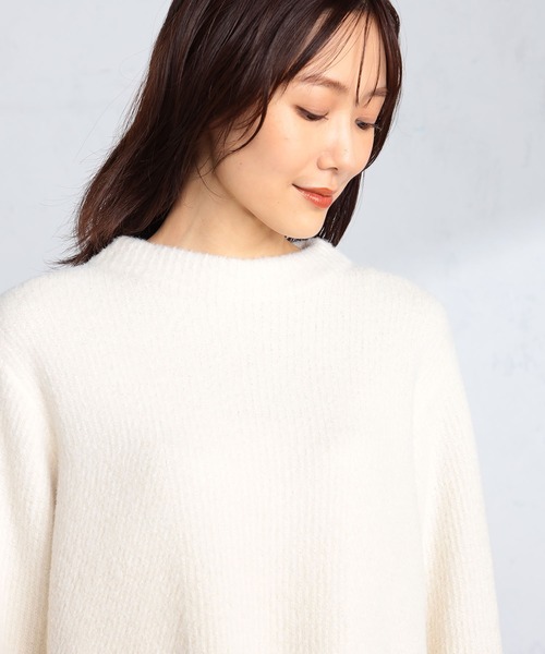 GALLORIA（ギャローリア）の「ショートフェザー切替ニット（ニット/セーター・レディース・オフホワイト/ライトグレー/レッド・S/M/LL/L）」の10枚目の写真