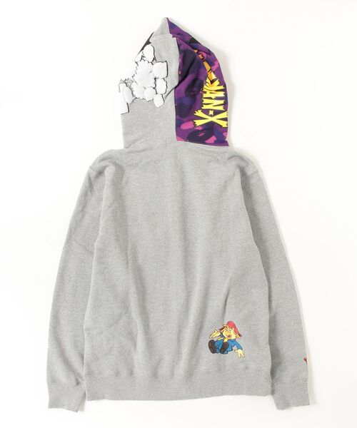 A BATHING APE（アベイシングエイプ）の「BAPEMAN-X FULL ZIP HOODIE（パーカー・メンズ・グレー/ブラック・LARGE/SMALL/XX-LARGE/MEDIUM/X-LARGE/XXX-LARGE）」の3枚目の写真