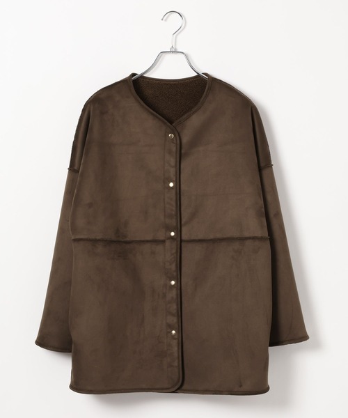 GLOBAL WORK（グローバルワーク）の「MATINEE LINE/リバーシブルボア切り替えジャケット/606804（テーラードジャケット・レディース・ブラウン系その他6/オフホワイト・LARGE/MEDIUM）」の6枚目の写真