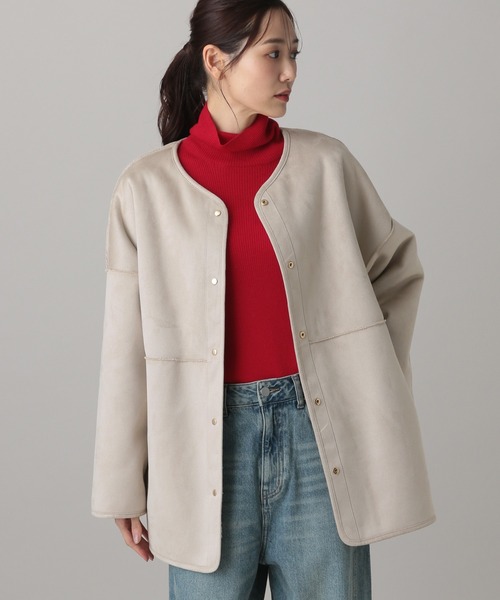 GLOBAL WORK(グローバルワーク)の「MATINEE LINE/リバーシブルボア切り替えジャケット/606804(テーラードジャケット・レディース・ブラウン系その他6/オフホワイト・LARGE/MEDIUM)」の17枚目の写真