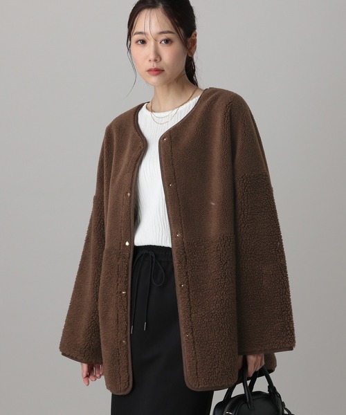 GLOBAL WORK(グローバルワーク)の「MATINEE LINE/リバーシブルボア切り替えジャケット/606804(テーラードジャケット・レディース・ブラウン系その他6/オフホワイト・LARGE/MEDIUM)」の21枚目の写真