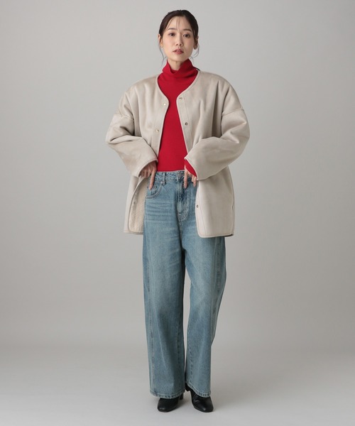 GLOBAL WORK(グローバルワーク)の「MATINEE LINE/リバーシブルボア切り替えジャケット/606804(テーラードジャケット・レディース・ブラウン系その他6/オフホワイト・LARGE/MEDIUM)」の15枚目の写真