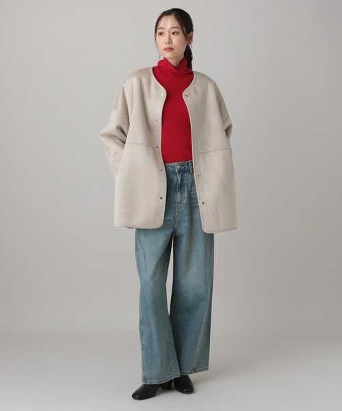 GLOBAL WORK(グローバルワーク)の「MATINEE LINE/リバーシブルボア切り替えジャケット/606804(テーラードジャケット・レディース・ブラウン系その他6/オフホワイト・LARGE/MEDIUM)」の16枚目の写真