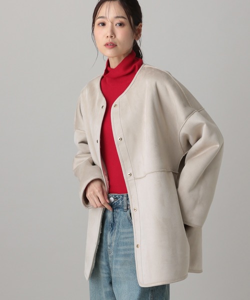 GLOBAL WORK(グローバルワーク)の「MATINEE LINE/リバーシブルボア切り替えジャケット/606804(テーラードジャケット・レディース・ブラウン系その他6/オフホワイト・LARGE/MEDIUM)」の18枚目の写真