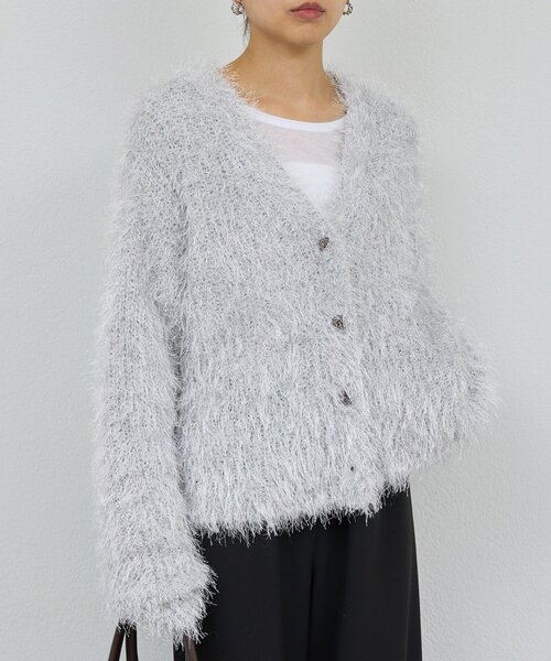 GALLARDAGALANTE ストライプニットカーディガン GALLARDAGALANTE（ガリャルダガランテ）の「【2way】ラメシャギー