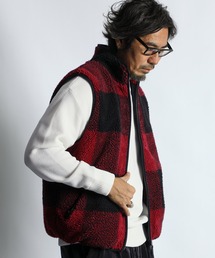 The DUFFER of ST.GEORGE | CLASSIC TARTAN CHECK BOA FLEECE REVERSIBLE VEST：クラシックタータンチェック ボアフリース リバーシブルベスト(ベスト)