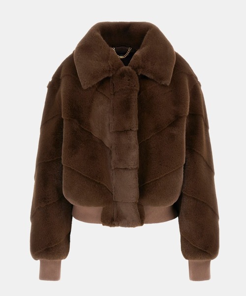 Guess（ゲス）の「MAYA Faux Fur Jacket アウター ジャケット （ブルゾン・レディース・ブラウン・MEDIUM）」の10枚目の写真