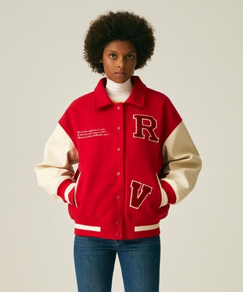 LADY VOLUME(レディーボリューム)の「(UNISEX)60100 WOOL VARSITY JACKET_RED(スタジャン・レディース・その他・FREE)」の1枚目の写真