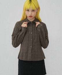 sleeve detail check shirt