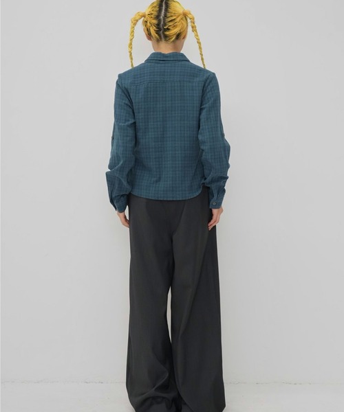 Enewd nina(エニュードニーナ)の「sleeve detail check shirt(シャツ/ブラウス・レディース・ブルー/グレー/レッド/ブラウン・FREE)」の10枚目の写真