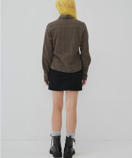 Enewd nina(エニュードニーナ)の「sleeve detail check shirt(シャツ/ブラウス・レディース・ブルー/グレー/レッド/ブラウン・FREE)」の12枚目の写真