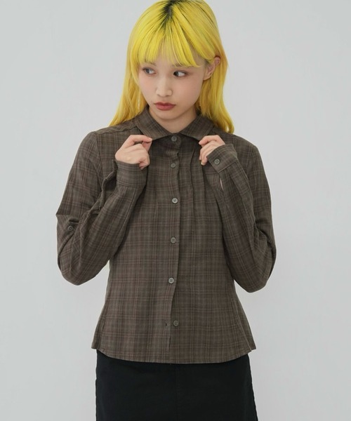 Enewd nina(エニュードニーナ)の「sleeve detail check shirt(シャツ/ブラウス・レディース・ブルー/グレー/レッド/ブラウン・FREE)」の14枚目の写真