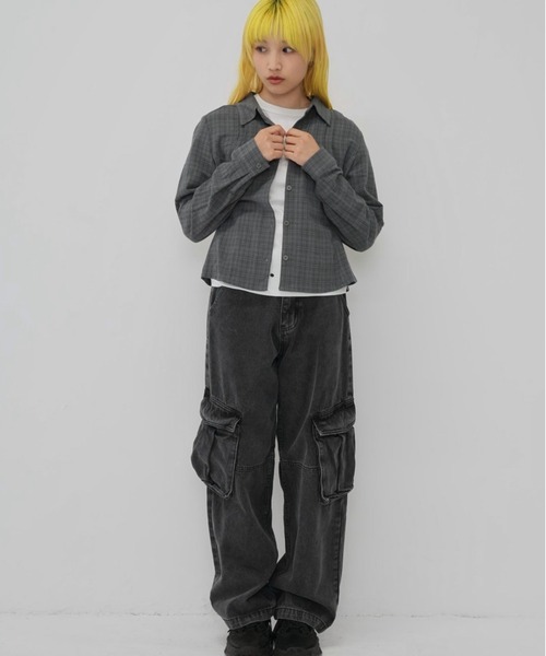 Enewd nina(エニュードニーナ)の「sleeve detail check shirt(シャツ/ブラウス・レディース・ブルー/グレー/レッド/ブラウン・FREE)」の16枚目の写真