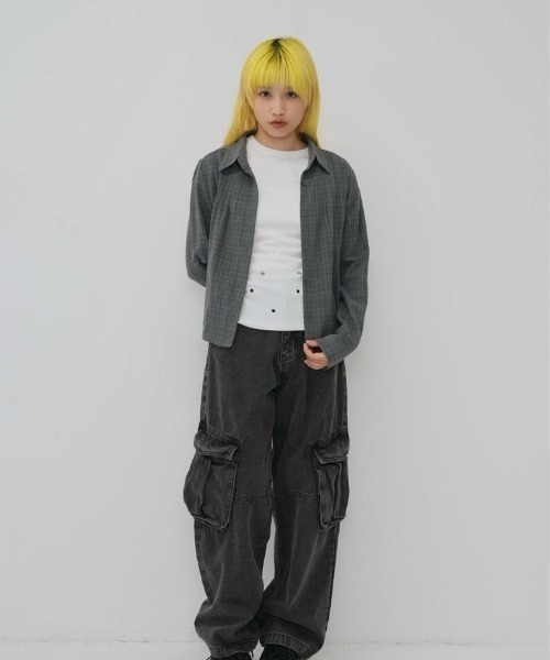 Enewd nina(エニュードニーナ)の「sleeve detail check shirt(シャツ/ブラウス・レディース・ブルー/グレー/レッド/ブラウン・FREE)」の21枚目の写真