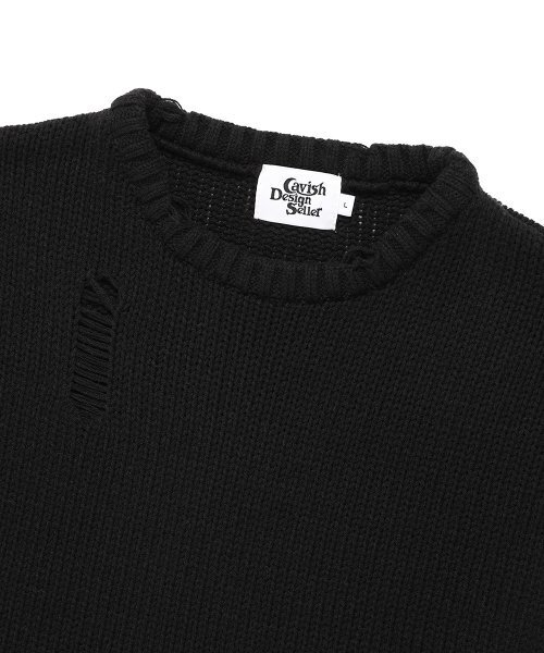 Cavish(カビシ)の「W DAMAGED STAR KNIT CREWNECK BLACK(CV2DFFK601A)(ニット/セーター・レディース・ブラック・MEDIUM/LARGE)」の3枚目の写真