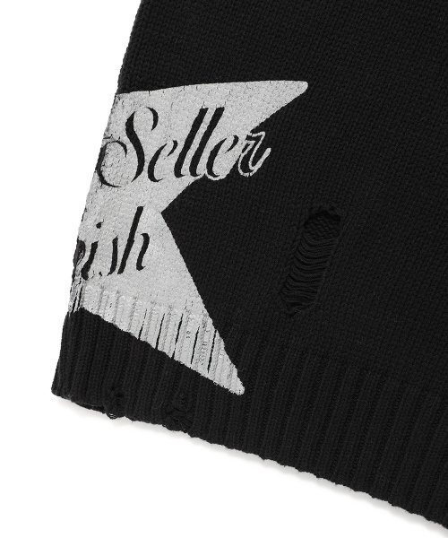 Cavish(カビシ)の「W DAMAGED STAR KNIT CREWNECK BLACK(CV2DFFK601A)(ニット/セーター・レディース・ブラック・MEDIUM/LARGE)」の5枚目の写真