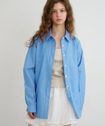 LETTERA（レッテラ）の「Overfit Striped Shirt_Blue（シャツ/ブラウス）」