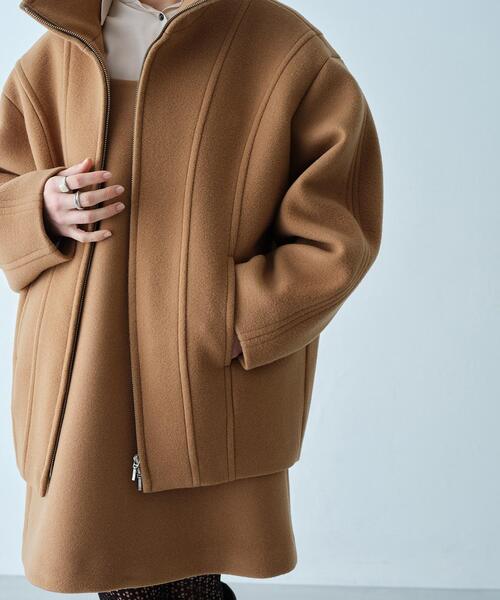 CODE A（コードエー）の「wool volume short coat（その他アウター・レディース・キャメル/アイボリー・00）」の6枚目の写真