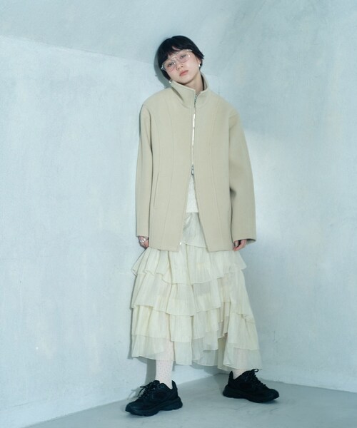 CODE A（コードエー）の「wool volume short coat（その他アウター・レディース・キャメル/アイボリー・00）」の9枚目の写真
