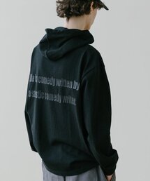 シリコンロゴフードパーカー_ブラック