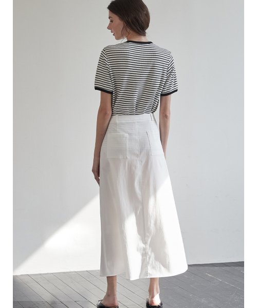 BEMUSE MANSION(ビミューズマンション)の「Ribbed binding B point T-shirt - Black stripe(Tシャツ/カットソー・レディース・その他・FREE)」の4枚目の写真