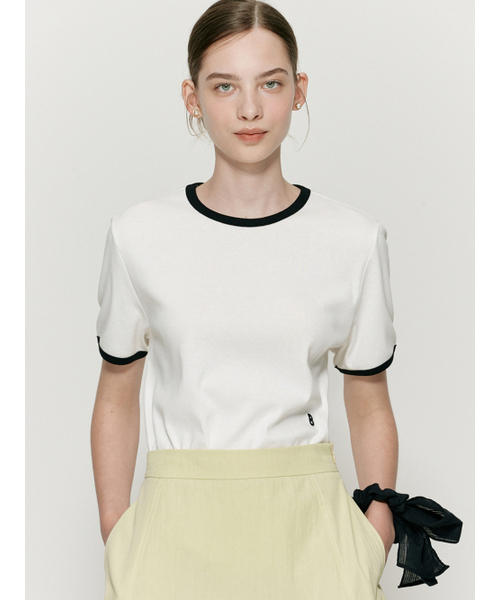 BEMUSE MANSION(ビミューズマンション)の「Ribbed binding B point T-shirt - Black stripe(Tシャツ/カットソー・レディース・その他・FREE)」の5枚目の写真