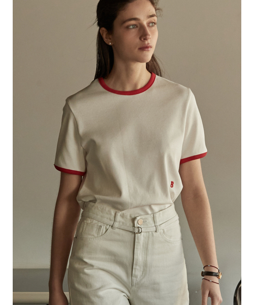 BEMUSE MANSION(ビミューズマンション)の「Ribbed binding B point T-shirt - Black stripe(Tシャツ/カットソー・レディース・その他・FREE)」の6枚目の写真