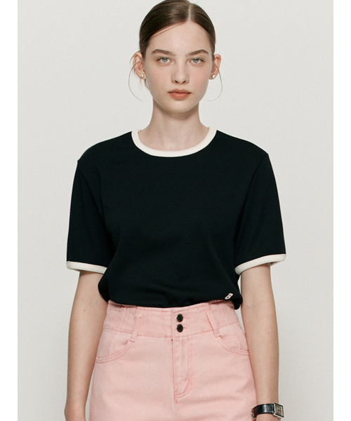 BEMUSE MANSION(ビミューズマンション)の「Ribbed binding B point T-shirt - Black stripe(Tシャツ/カットソー・レディース・その他・FREE)」の7枚目の写真