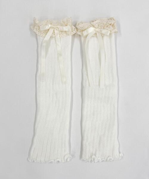 WEGO（ウィゴー）の「WEGO/レースリブニットレッグカバー（レッグウォーマー・レディース・ホワイト/ブラウン/グレー・FREE）」の5枚目の写真