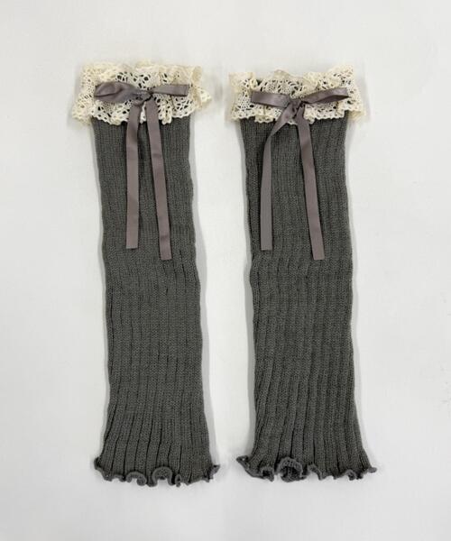 WEGO（ウィゴー）の「WEGO/レースリブニットレッグカバー（レッグウォーマー・レディース・ホワイト/ブラウン/グレー・FREE）」の6枚目の写真