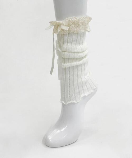 WEGO（ウィゴー）の「WEGO/レースリブニットレッグカバー（レッグウォーマー・レディース・ホワイト/ブラウン/グレー・FREE）」の7枚目の写真