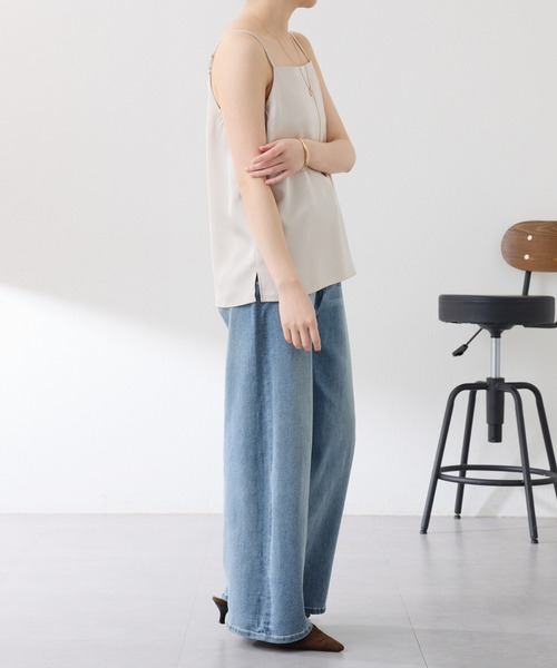 COLLAGE GALLARDAGALANTE（コラージュガリャルダガランテ）の「2WAY サテンキャミ（キャミソール・レディース・アイボリー/ネイビー・FREE）」の20枚目の写真