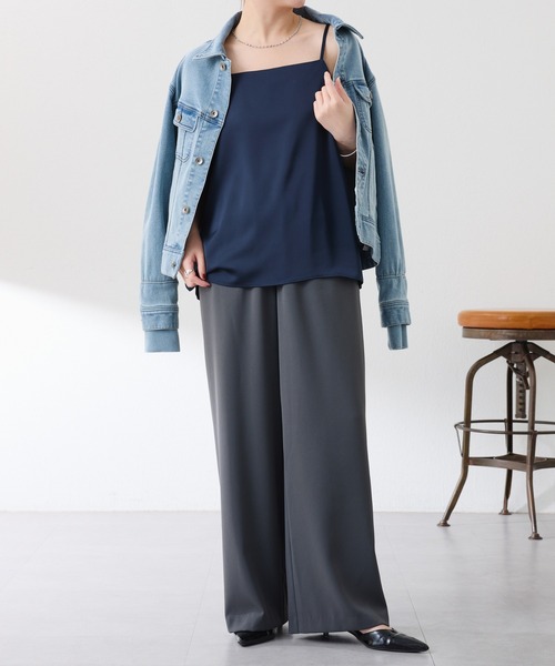 COLLAGE GALLARDAGALANTE（コラージュガリャルダガランテ）の「2WAY サテンキャミ（キャミソール・レディース・アイボリー/ネイビー・FREE）」の22枚目の写真