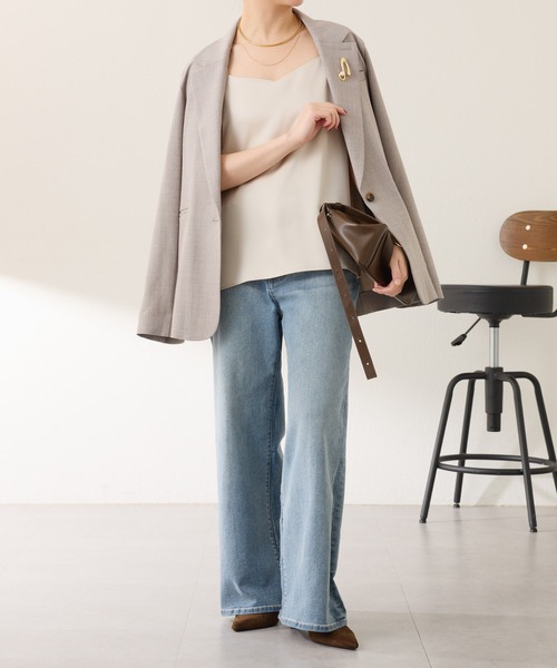 COLLAGE GALLARDAGALANTE（コラージュガリャルダガランテ）の「2WAY サテンキャミ（キャミソール・レディース・アイボリー/ネイビー・FREE）」の8枚目の写真