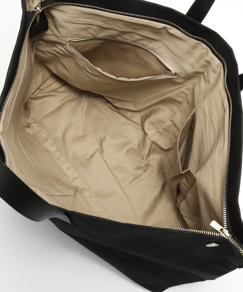 SimplyComplicated(シンプリーコンプリケイテッド)の「SimplyComplicated/シンプリーコンプリケイテッド JUTE CANVAS TOTE BAG(トートバッグ・メンズ・ブラウン/ブラック・FREE)」の6枚目の写真