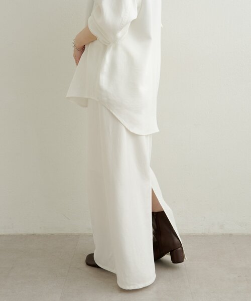 Omekashi(オメカシ)の「セルロースソフトナロースカート(スカート・レディース・ブラウン/オフホワイト/チャコールグレー・36/38)」の8枚目の写真