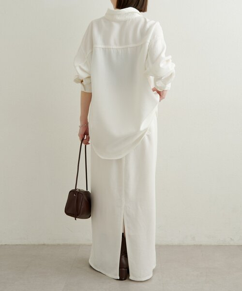 Omekashi(オメカシ)の「セルロースソフトナロースカート(スカート・レディース・ブラウン/オフホワイト/チャコールグレー・36/38)」の17枚目の写真