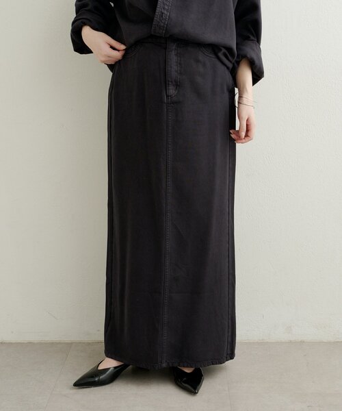 Omekashi(オメカシ)の「セルロースソフトナロースカート(スカート・レディース・ブラウン/オフホワイト/チャコールグレー・36/38)」の20枚目の写真