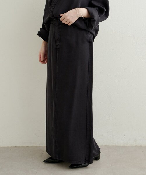 Omekashi(オメカシ)の「セルロースソフトナロースカート(スカート・レディース・ブラウン/オフホワイト/チャコールグレー・36/38)」の22枚目の写真