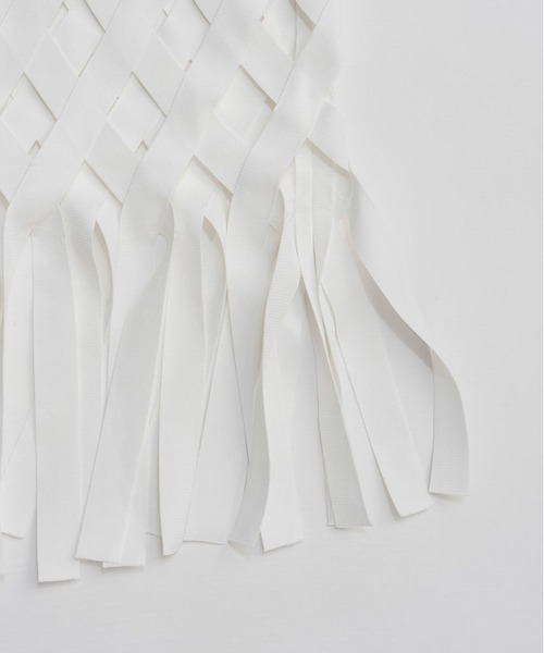 PRANK PROJECT（プランクプロジェクト）の「【2026Spring Pre-Order】フェイスプリントリボンTシャツ / Woven Grid "aesthetic" Top（その他トップス・レディース・ホワイト・FREE）」の11枚目の写真