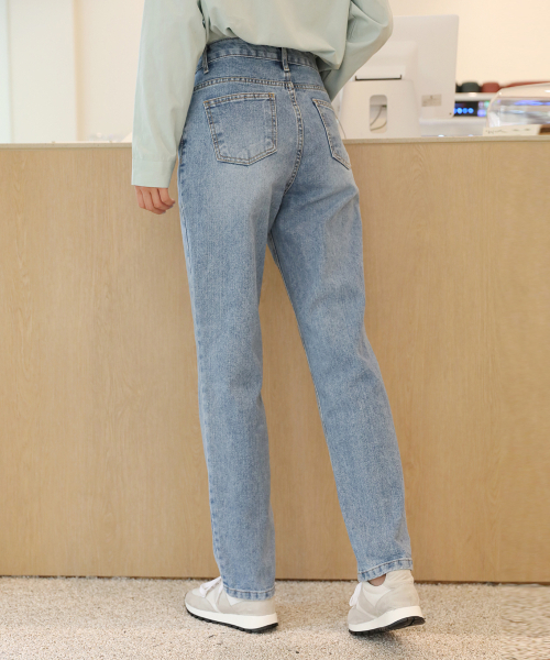 BBAEBBAE(ペッペ)の「ウォッシングロングセミワイドバンハイウエストデニムパンツ(デニムパンツ・レディース・ブルー・SMALL/MEDIUM/LARGE)」の5枚目の写真