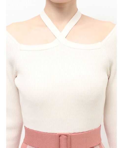 RESEXXY（リゼクシー）の「ジャガードチェックニットミニワンピース（ワンピース・レディース・ベージュ/オレンジ/ブラック・FREE）」の14枚目の写真