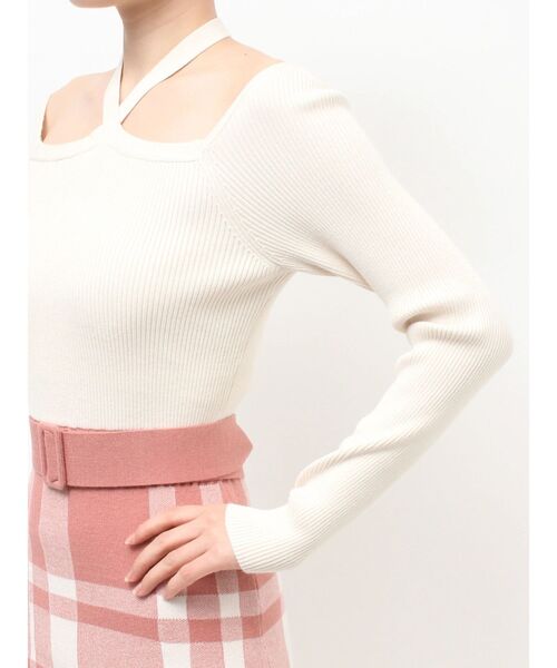 RESEXXY（リゼクシー）の「ジャガードチェックニットミニワンピース（ワンピース・レディース・ベージュ/オレンジ/ブラック・FREE）」の15枚目の写真