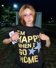 WaiKei | I am HAPPY 半袖Tシャツ ブラック(Tシャツ/カットソー)